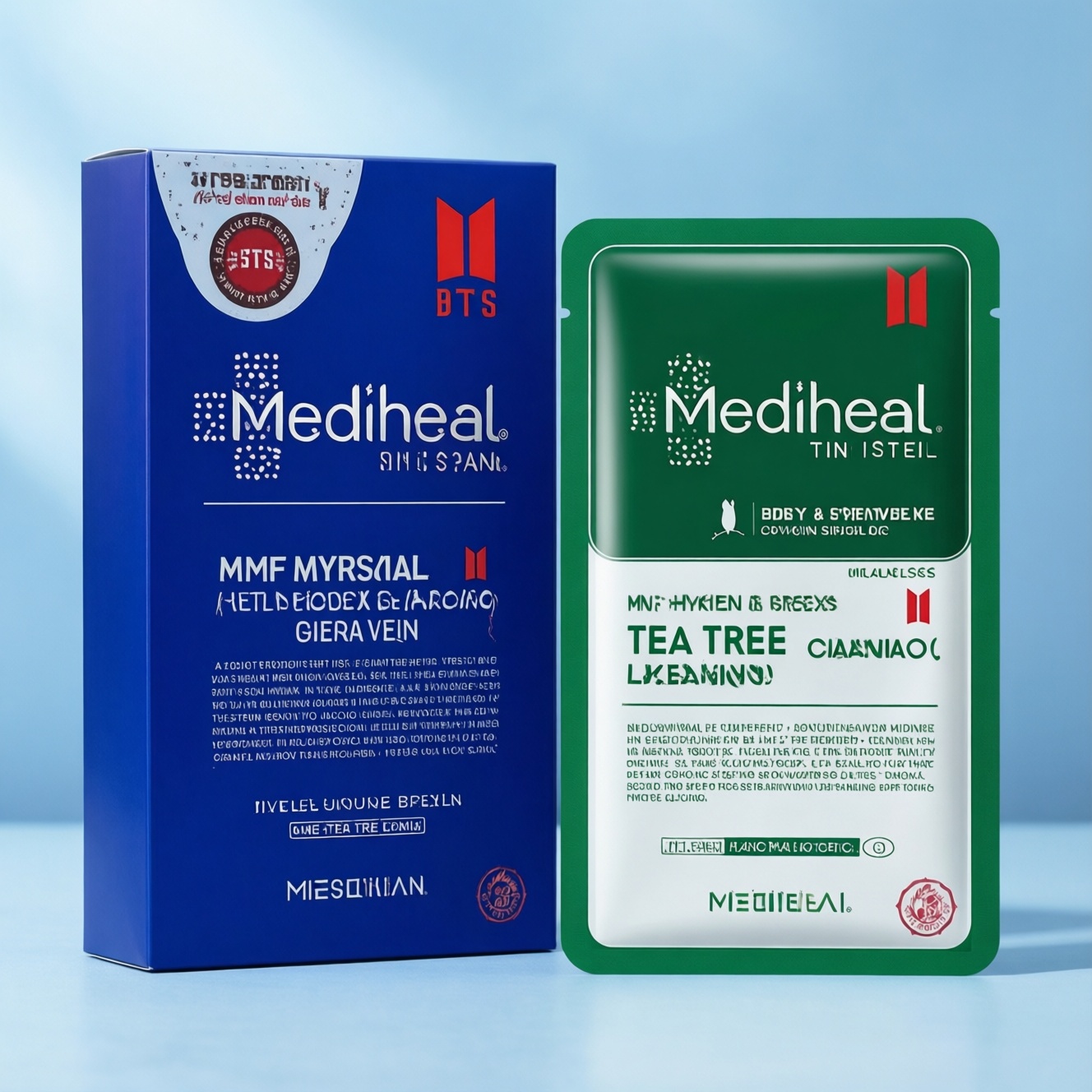 Mediheal x Bts: тканевые маски N.m.f и tea tree для ухода за кожей